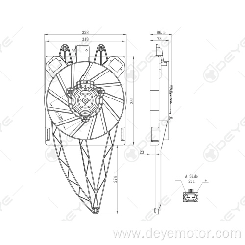 Hot-selling car radiator cooling fan for FIAT PANDO